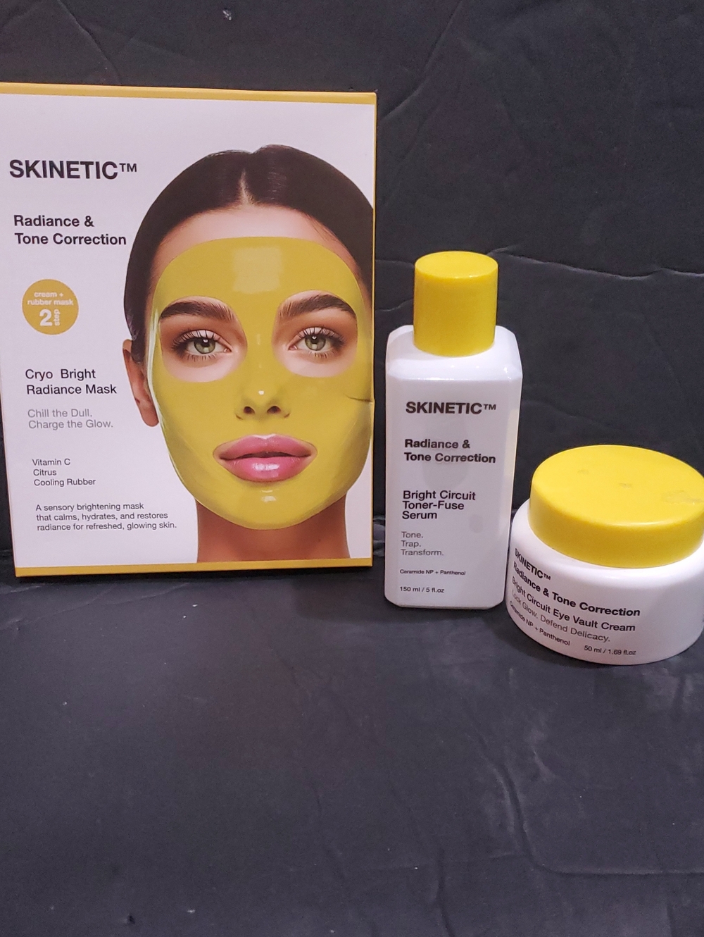 3pack Skinetic radiance and tone correction mask and serum skincare bundle NEW